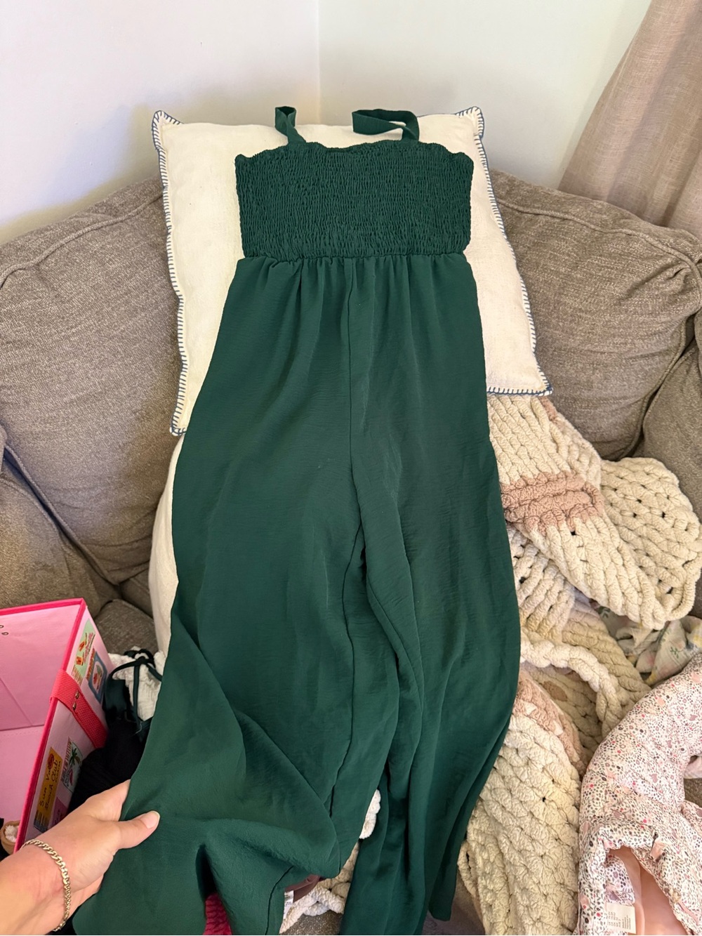 Jumpsuit Romper  in Deep Green